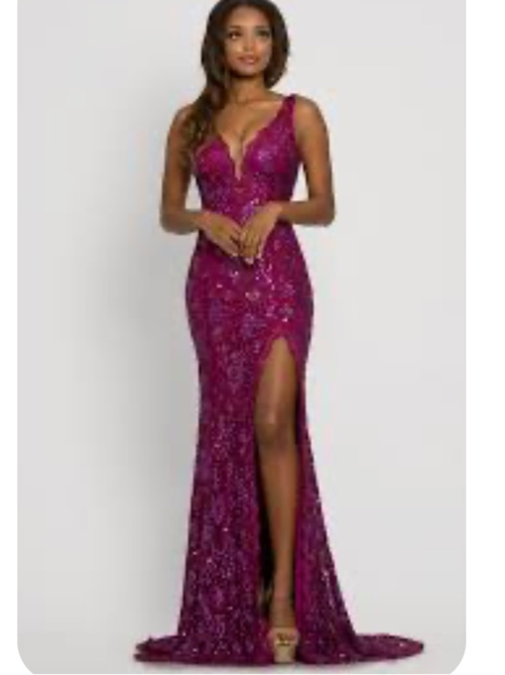 City Studio Fitted Lace Maxi  Glitter Dress in Deep Berry size 3